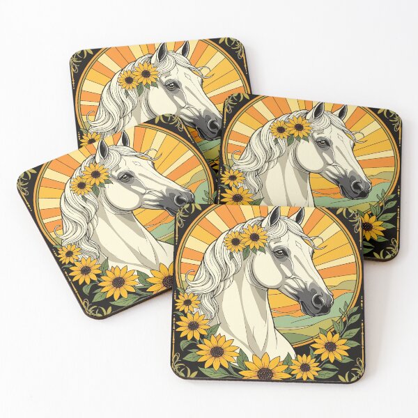 Item preview, Purebred Horse And Black Eyed Susan Flowers designed and sold by taiche.