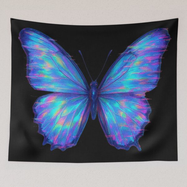 Item preview, neon glitch art of a butterfly designed and sold by optimusprime39.