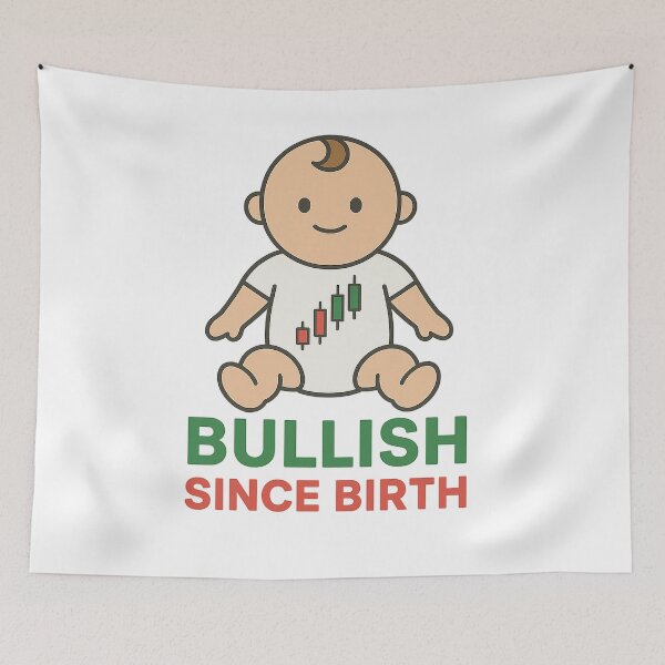 Item preview, Bullish Since Birth Baby Trader Meme designed and sold by Nuvijo.
