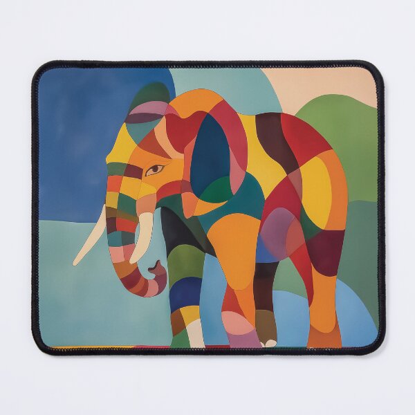 Item preview, Colorful Abstract Elephant with Geometric Cartoon Design. designed and sold by HEMRO.