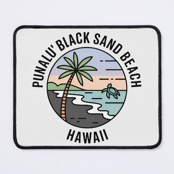 Item preview, Minimalist Punalu’u Black Sand Beach Hawaii Line Art Sticker designed and sold by Horizon Tales.