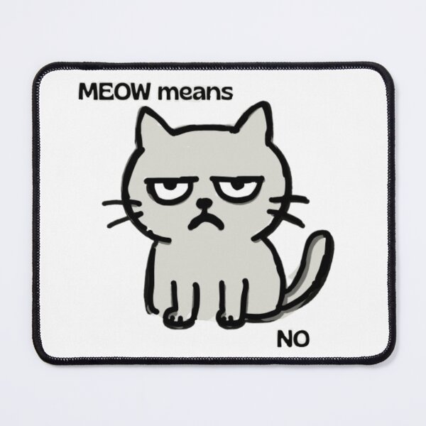 Item preview, Grumpy Cat Doodle – Meow Means No Funny Sticker – Sassy Kitty Quote Design designed and sold by MartynaMakes.