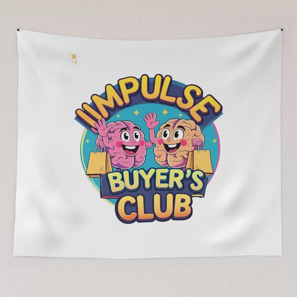 Item preview, Impulse Buyer's Club – Funny Brain Cartoon Shopping Design designed and sold by TheTeeSpark.