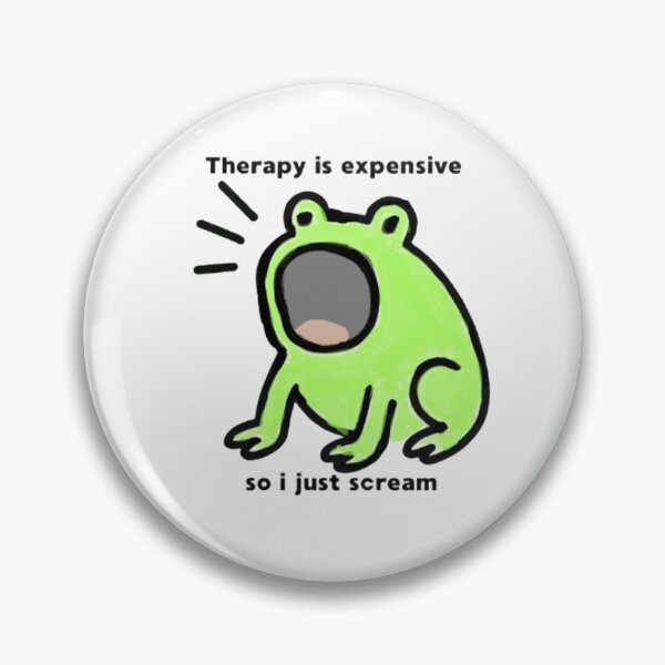 Item preview, Funny Screaming Frog Sticker – Therapy Is Expensive So I Just Scream – Mental Health Humor Doodle designed and sold by MartynaMakes.