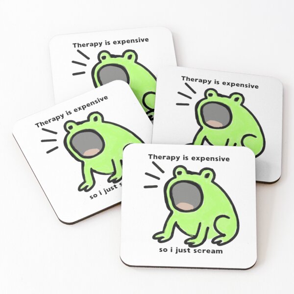Item preview, Funny Screaming Frog Sticker – Therapy Is Expensive So I Just Scream – Mental Health Humor Doodle designed and sold by MartynaMakes.