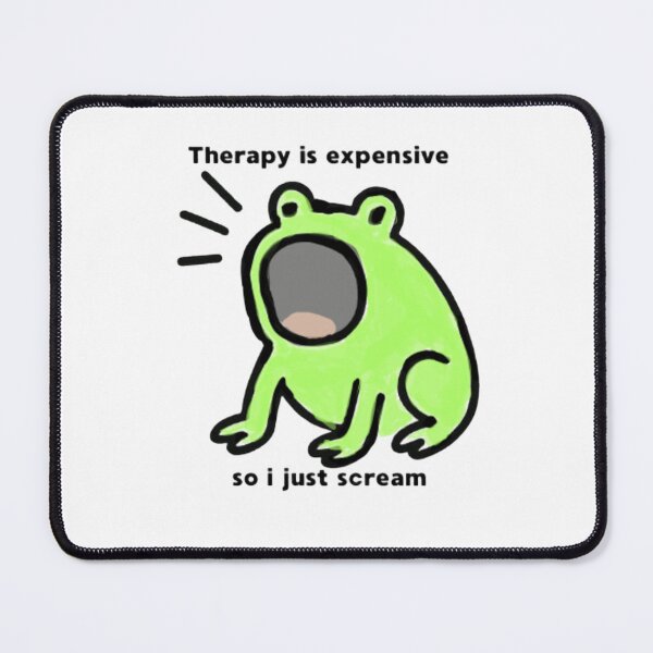 Item preview, Funny Screaming Frog Sticker – Therapy Is Expensive So I Just Scream – Mental Health Humor Doodle designed and sold by MartynaMakes.