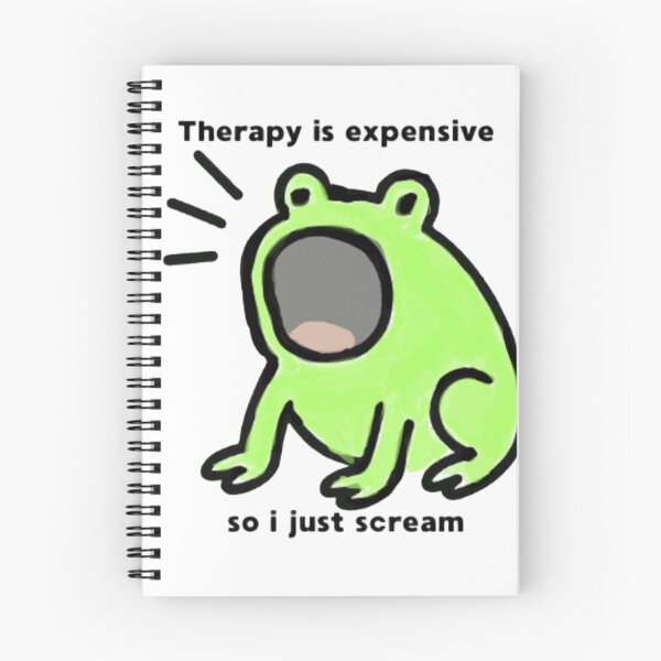 Item preview, Funny Screaming Frog Sticker – Therapy Is Expensive So I Just Scream – Mental Health Humor Doodle designed and sold by MartynaMakes.