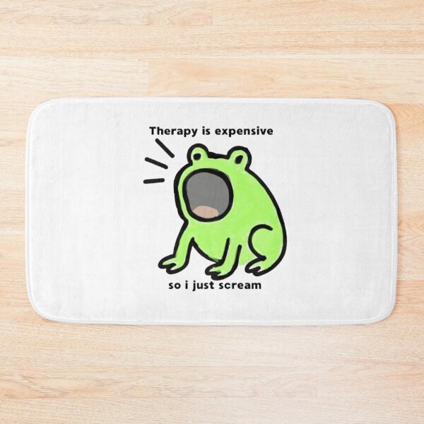 Item preview, Funny Screaming Frog Sticker – Therapy Is Expensive So I Just Scream – Mental Health Humor Doodle designed and sold by MartynaMakes.