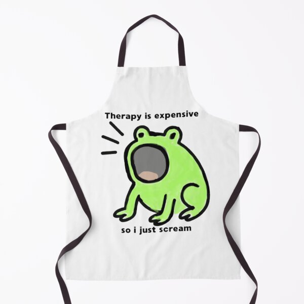 Item preview, Funny Screaming Frog Sticker – Therapy Is Expensive So I Just Scream – Mental Health Humor Doodle designed and sold by MartynaMakes.