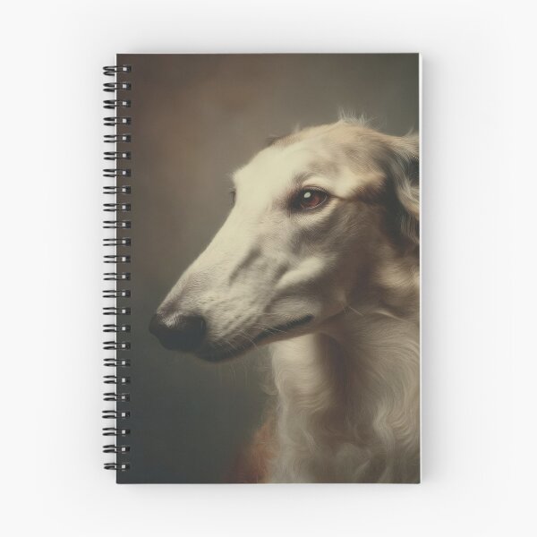 Item preview, Russian borzoi dog art portrait. Soft natural lighting, clean warm background, fine art style designed and sold by Julia Shepeleva.