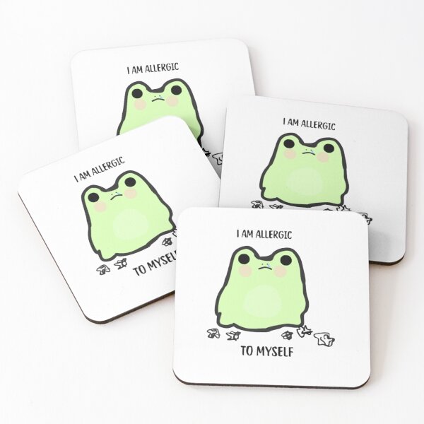 Item preview, I Am Allergic to Myself – Sad Frog Meme Design – Funny Existential Quote designed and sold by MartynaMakes.