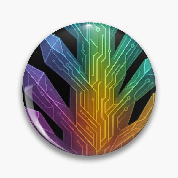 Item preview, abstract crystal tree design with neon circuit elements designed and sold by optimusprime39.