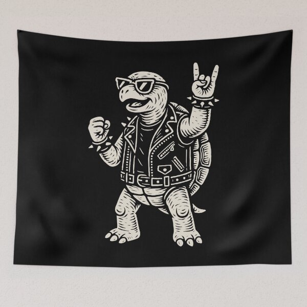 Item preview, Rock Musik Turtle Funny Heavy Metal Retro designed and sold by LuminOrb.