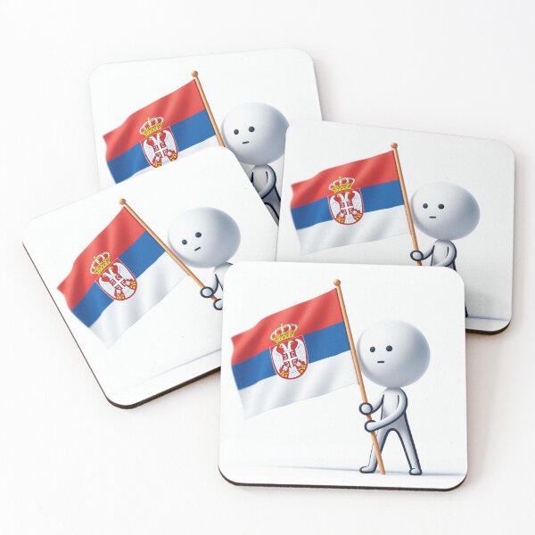 Item preview, Man holding serbian flag designed and sold by ndlartistic.