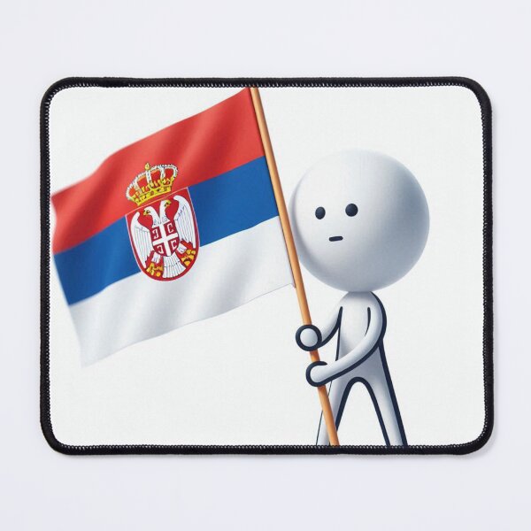 Item preview, Man holding serbian flag designed and sold by ndlartistic.