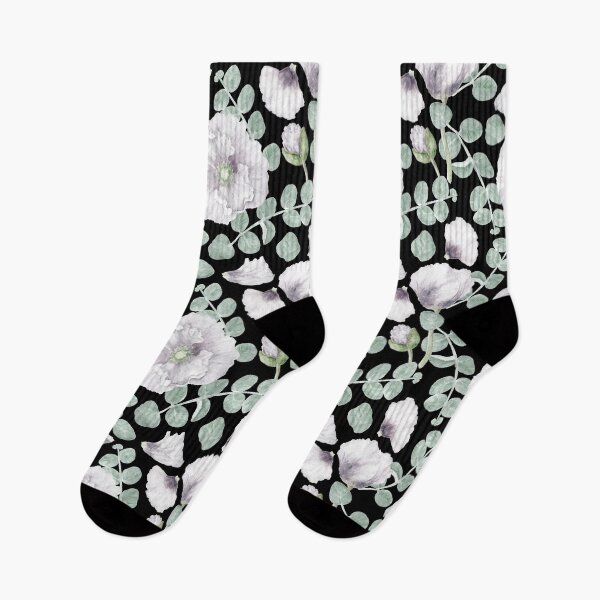 Item preview, Dusky Poppies & Eucalyptus – Vintage Watercolor Floral Pattern designed and sold by paintingbetween.