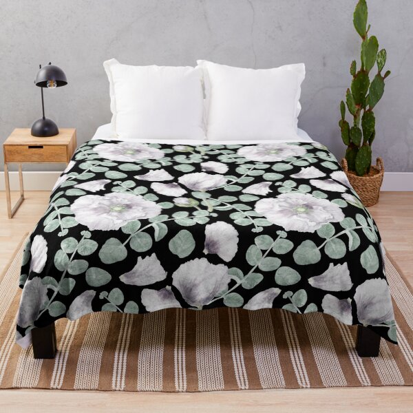 Item preview, Dusky Poppies & Eucalyptus – Vintage Watercolor Floral Pattern designed and sold by paintingbetween.