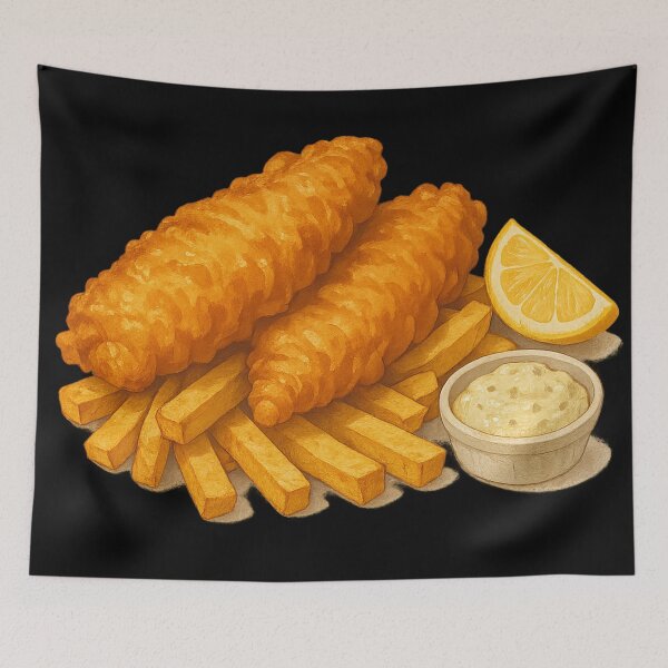 Item preview, Illustration of fish and chips designed and sold by optimusprime39.
