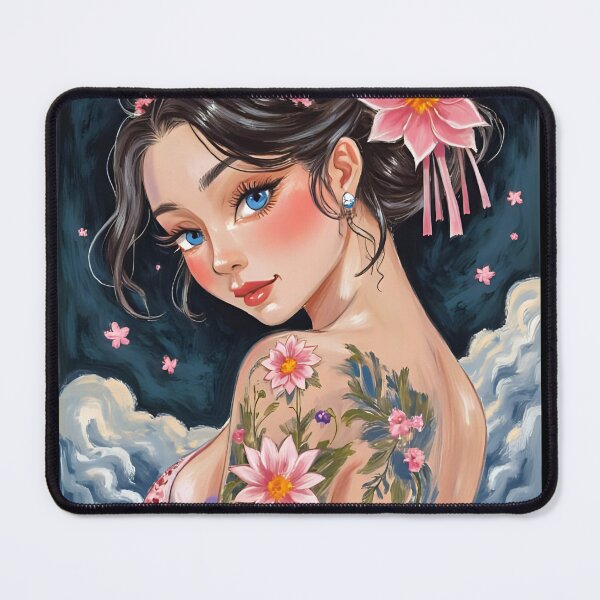 Item preview, Enchanting Blue-Eyed Beauty: Floral Elegance designed and sold by Skyla007.