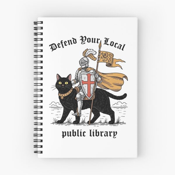 Item preview, Defend Your Local Public Library Funny Knight Cat designed and sold by MotivaChic.