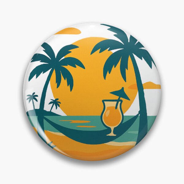 Item preview, Tropical Cocktail Sunset – Beach Hammock Summer Vibes Illustration designed and sold by DKunic.