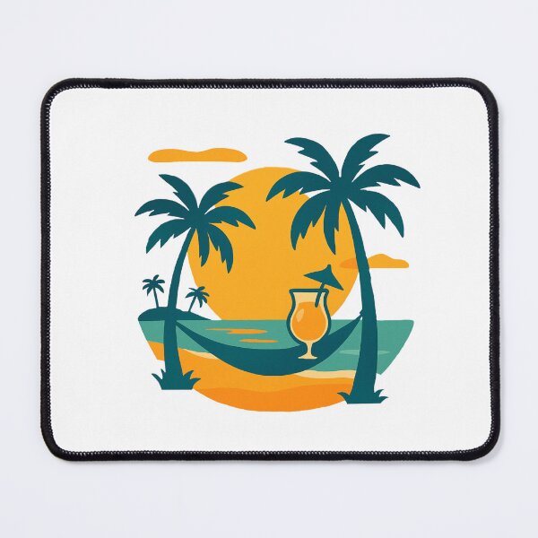Item preview, Tropical Cocktail Sunset – Beach Hammock Summer Vibes Illustration designed and sold by DKunic.