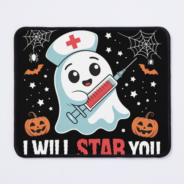 Item preview, Funny Halloween Nurse I Will Stab You Ghost designed and sold by blueyeeti.