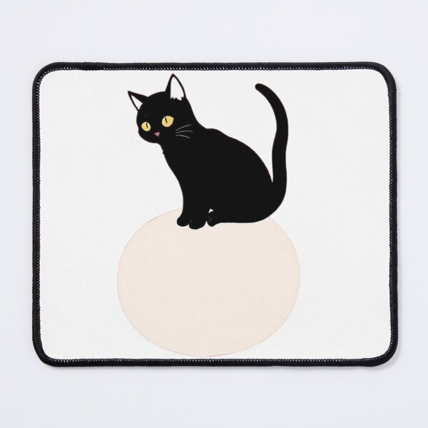 Item preview, a black cat sitting on top of a white plate designed and sold by B.P.Fashion.