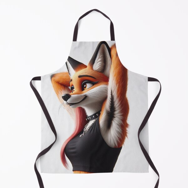 Item preview, Cute Anthropomorphic Fox Girl render red fox posing with her hands behind her head designed and sold by Vintage Designs +.