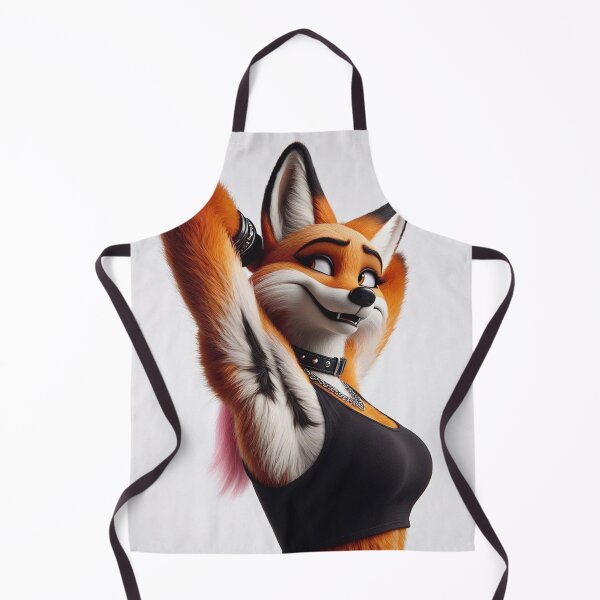 Item preview, Cute Anthropomorphic Fox Girl render red fox posing with her hands behind her head designed and sold by Vintage Designs +.