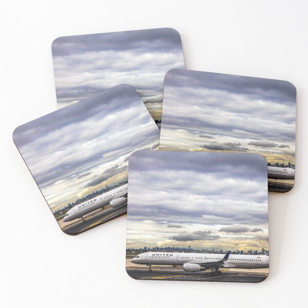 Item preview, United Airlines And Manhattan Skyline At JFK Airport designed and sold by Paul Thompson Photography.