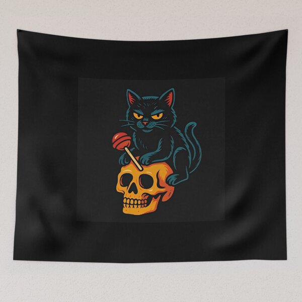 Item preview, Cat on Skull with Lollipop Pop designed and sold by Amr Siam.