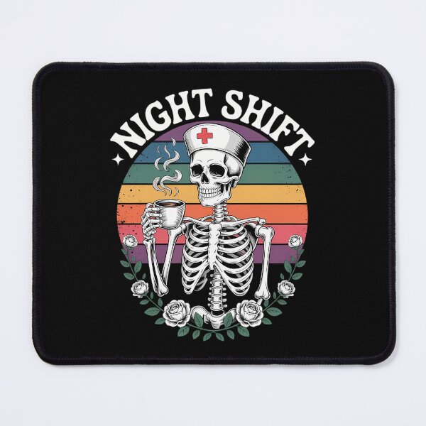 Item preview, Funny Night Shift Nurse Skeleton Women Halloween RN Nursing designed and sold by blueyeeti.