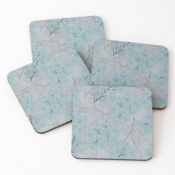 Item preview, Blue flowers and leaf tropical floral pattern  designed and sold by Nonnipa.