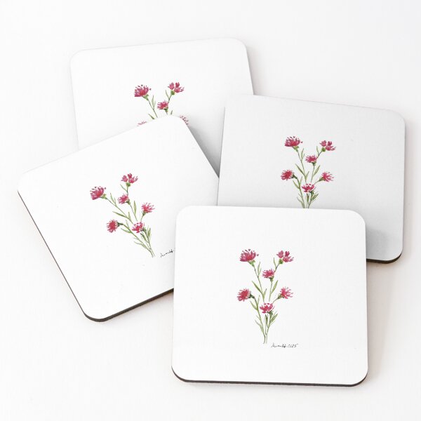 Item preview, Pink and red wildflowers watercolor designed and sold by GwendolynLee.