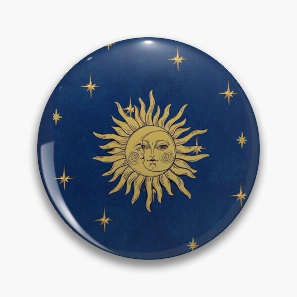 Item preview, 90s celestial sun and moon designed and sold by BrontesWhimsyStore.
