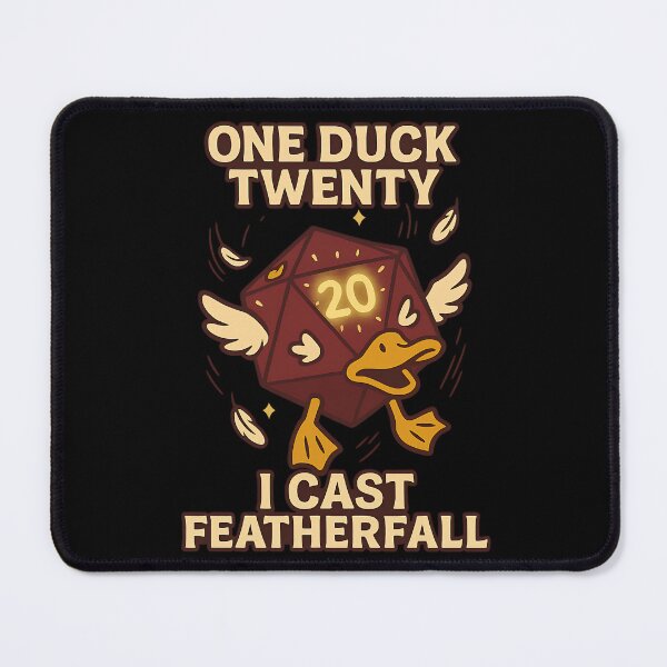 Item preview, One Duck Twenty – Featherfall Spell Dice Duck Shirt designed and sold by TeeTimeTreasure.