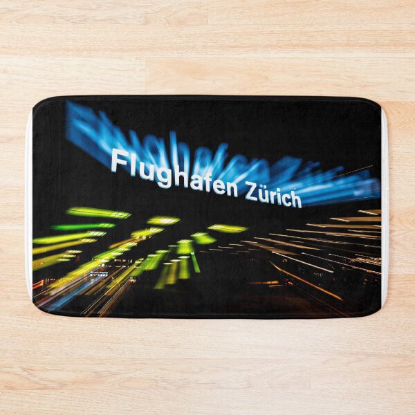 Item preview, Illuminated Entrance Sign to Zurich Airport in Motion at Night designed and sold by Mats Silvan.