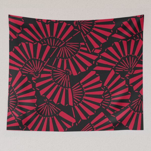 Item preview, Japanese hand fans - seamless vintage pattern designed and sold by Japan Design Prints.