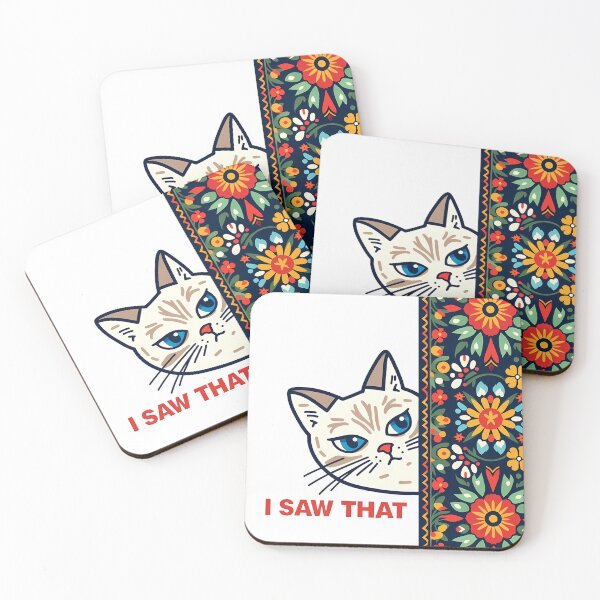 Item preview, I Saw That Cat - Judging Cat Scandinavian Folk Art by heidiannemorris © designed and sold by FOLK ART FUSION.