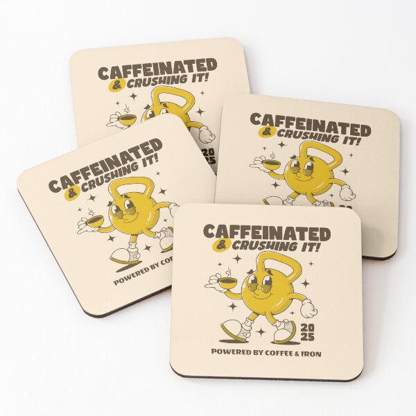 Item preview, Caffeinated and crushing it! kettlebell character designed and sold by adipra.