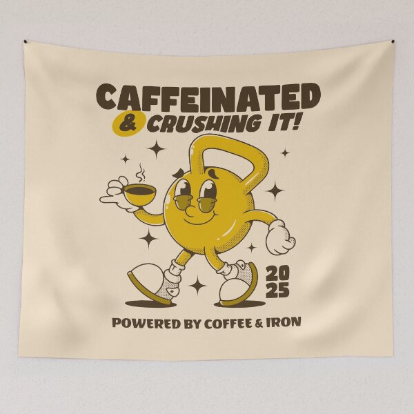 Item preview, Caffeinated and crushing it! kettlebell character designed and sold by adipra.