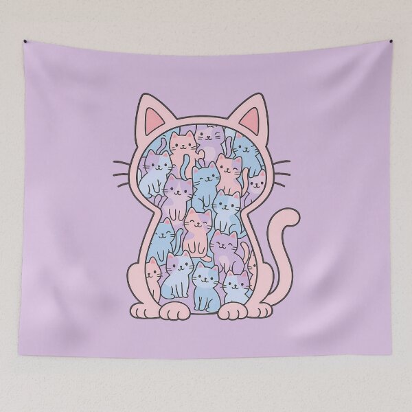 Item preview, Pastel Cats Pattern Art designed and sold by OMdesign10.