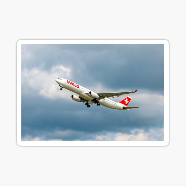 Item preview, Swiss Airlines Passenger Airplane Take Off From the Runway and Flying designed and sold by Mats Silvan.