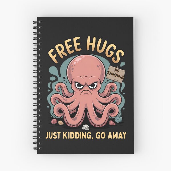 Item preview, Free Hugs Just Kidding Go Away: Angry Octopus Art designed and sold by elynne9.