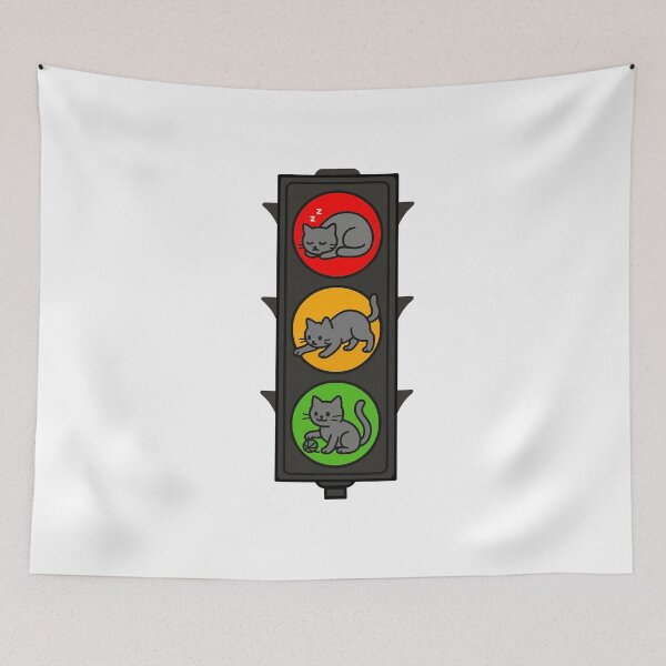 Item preview, Funny Traffic Lights With Cats designed and sold by Ketsuruii shop.