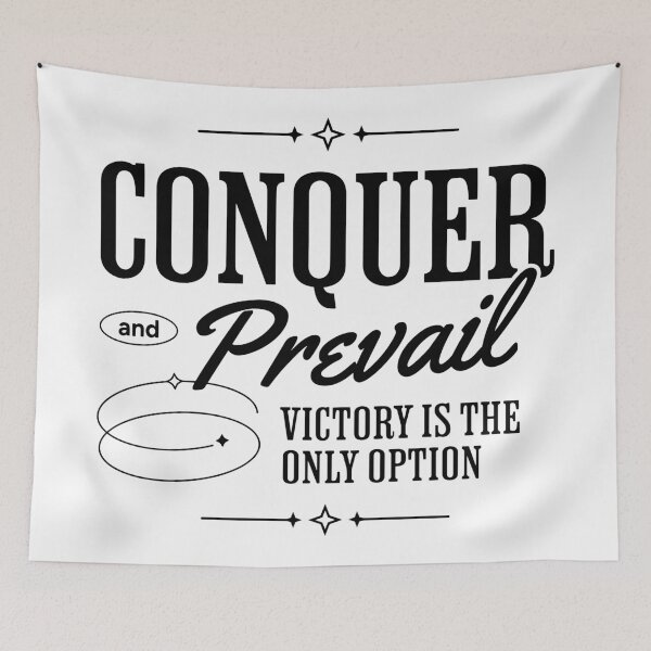Item preview, Racing - Conquer and Prevail - Motivational Quote designed and sold by RaceDayRags.