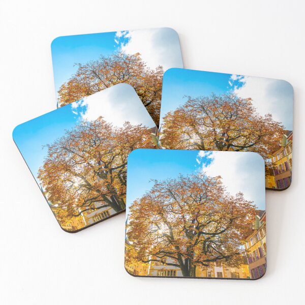 Item preview, Beautiful Old Town with a Tree in a Sunny Day in Autumn in Biel designed and sold by Mats Silvan.