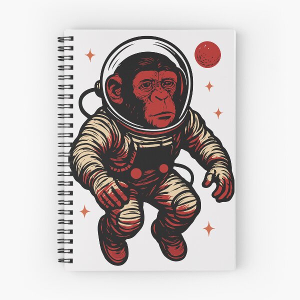 Item preview, Cosmic Ape – Red and Black Astronaut Monkey Floating in Space designed and sold by Bigart38.