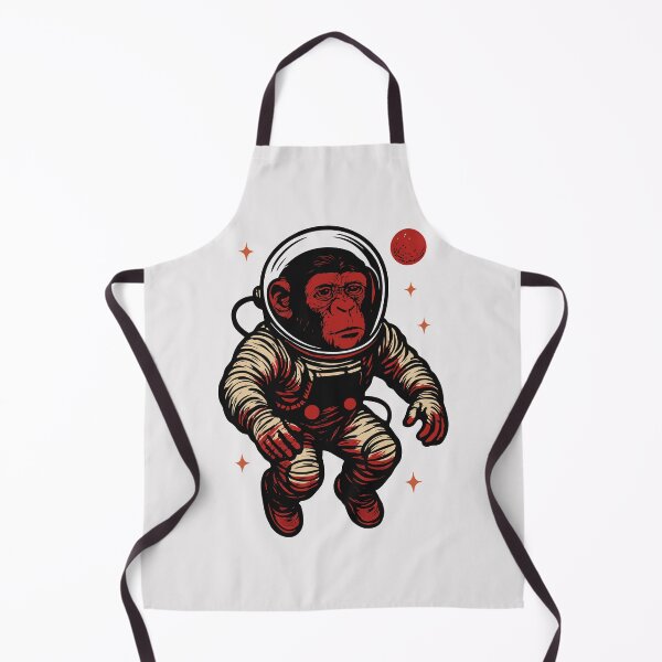 Item preview, Cosmic Ape – Red and Black Astronaut Monkey Floating in Space designed and sold by Bigart38.